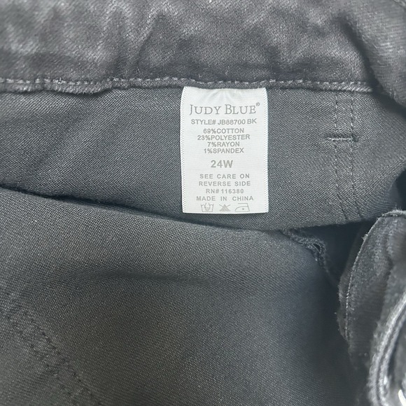 Judy Blue Black Jogger Jean Hi-Rise Drawstring Plus Size 24W Style #88700 - Picture 3 of 5